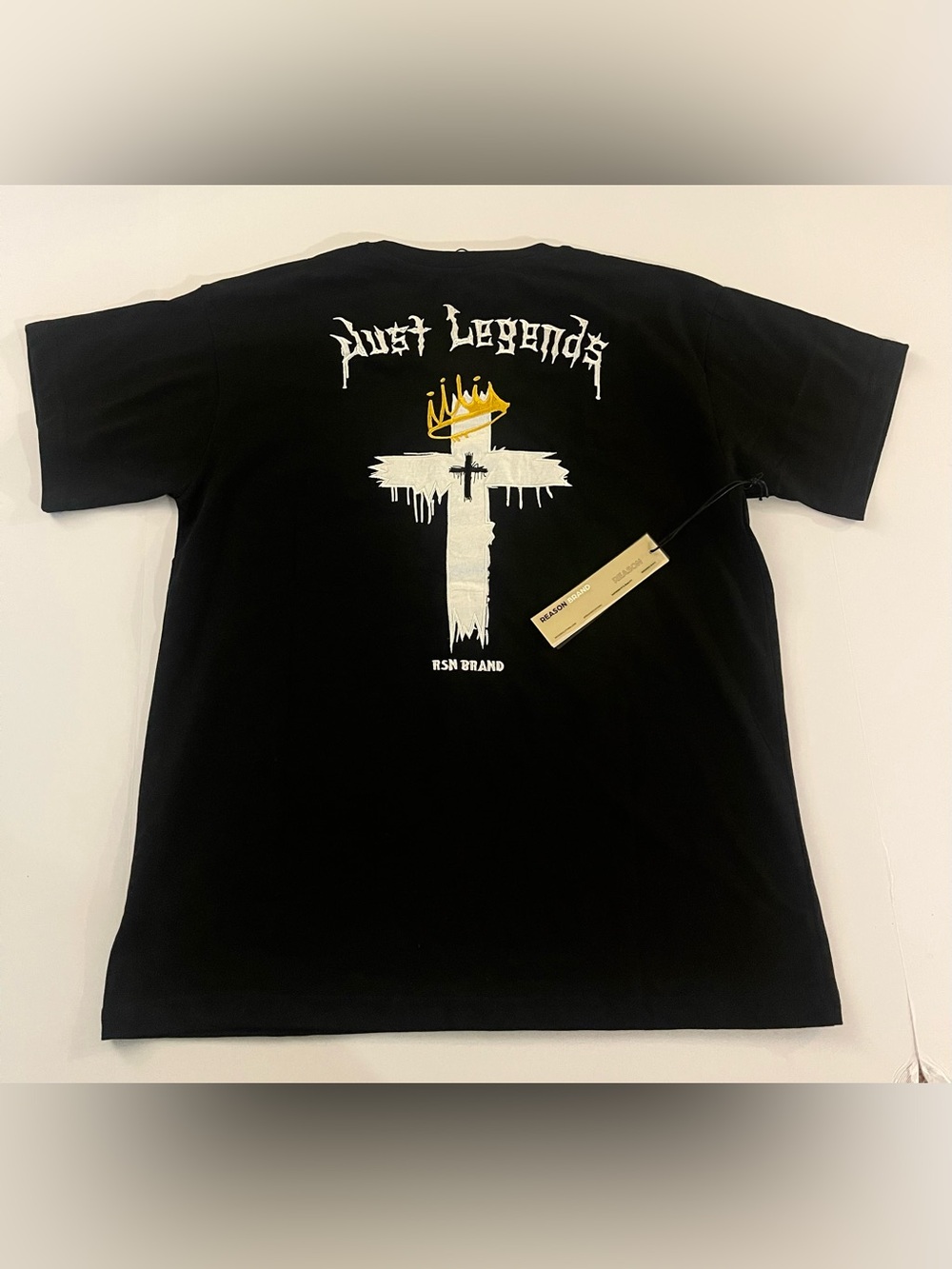Reason Men's Embroidery Black 'Just Legends' Graphic Tee Size M
